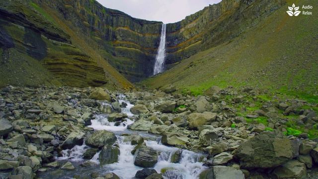Relaxing Sounds Of The Mountain River In Iceland.