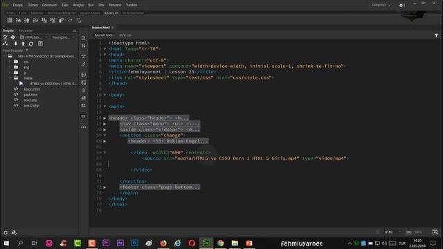 HTML5 Ders 65 Video Ekleme смотреть онлайн
