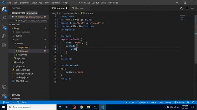 Vue JS 3 tutorial in Hindi #21 Ref with Interview question смотреть онлайн