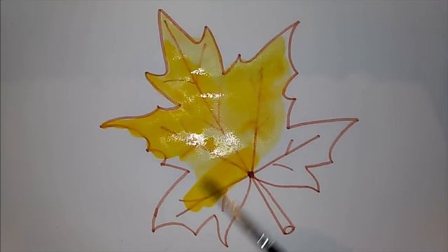 Рисуем кленовый лист! Учимся рисовать осенний кленовый лист поэтапно. Learn how to draw maple leaf. смотреть онлайн
