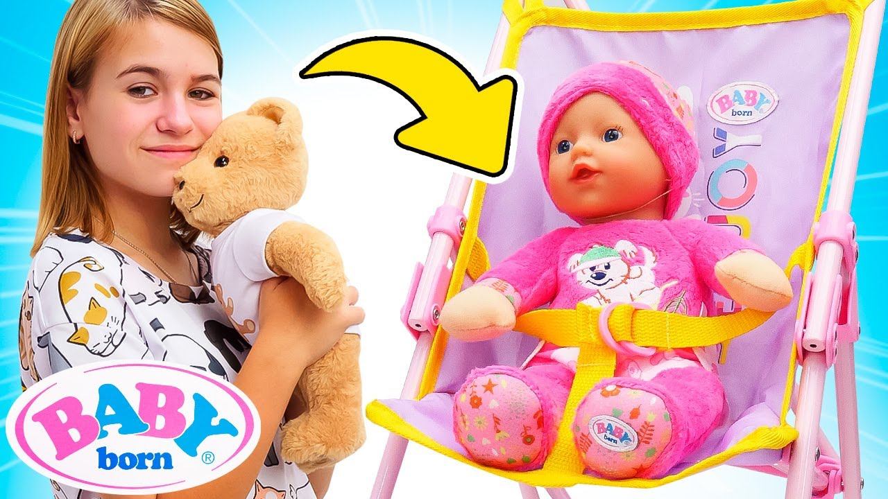 Купаем пупсов Беби Борн и везем к доктору! Игры для детей в больничку - видео про игрушки