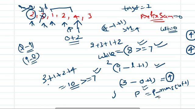Minimum Size Subarray Sum | Sliding Window | Leetcode смотреть онлайн