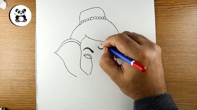 Cute ganpati bappa face pencildrawing for beginners | ganesha drawing @TaposhiartsAcademy смотреть онлайн