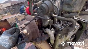 Снимаю двигатель с Субару форестер Sf5 долго не мог отсоединить двс от ?