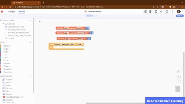 App Development on Thunkable #5 - Table Reciter | Code to Enhance Learning смотреть онлайн
