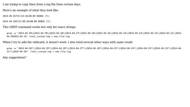 GREP for multiple strings with wildcard смотреть онлайн