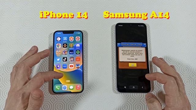 iPhone 14 vs Samsung A14 Speed Test смотреть онлайн