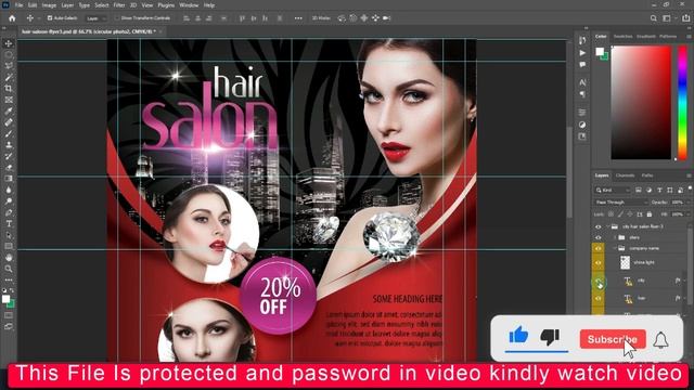 7+ City Hair Salon Promotional Flyer Photoshop Tutorial смотреть онлайн