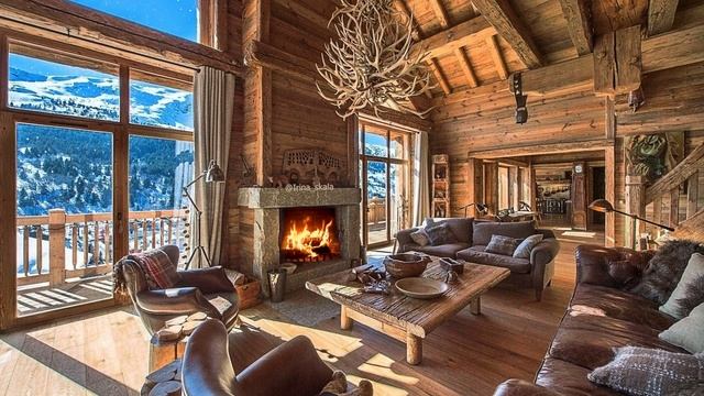 ASMR снять напряжение, релакс, камин, шум костра, уют атмосфера, дом в горах, восстановить энергию смотреть онлайн