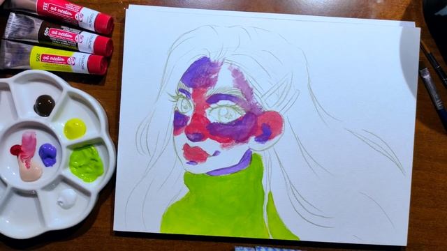 РИСУЮ ГУАШЬЮ ОБЛОЖКУ ДЛЯ КАНАЛА | Обзор гуаши Art Creation смотреть онлайн
