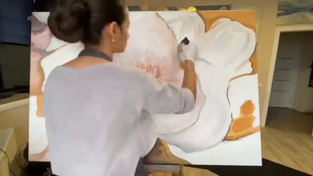 interior painting / acrylic, gold leaf /написание интерьерной картины/ акрил, поталь смотреть онлайн