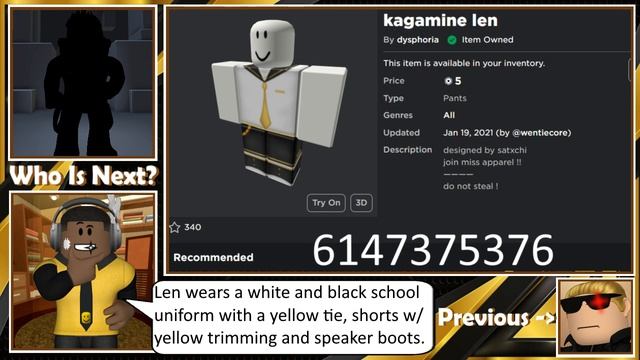 Vocaloid - Kagamine Len and Rin Roblox Cosplay Tutorial смотреть онлайн