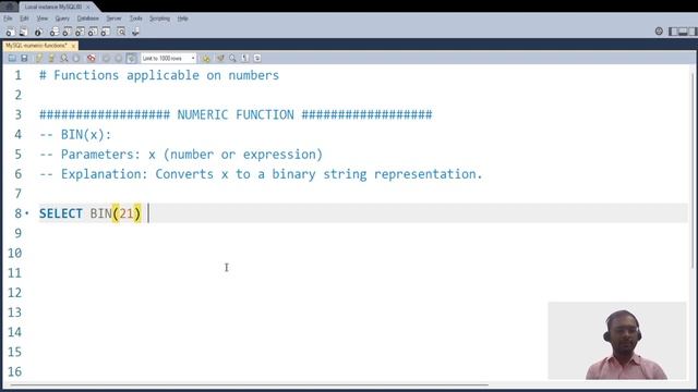 MySQL Numeric functions 27 BIN for binary смотреть онлайн