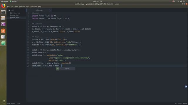 MNIST Classification using RNN in Keras TensorFlow mp4 смотреть онлайн