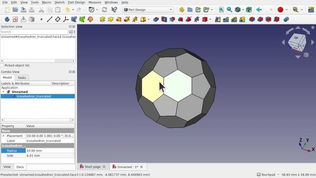 FreeCAD: Hexagon Sphere Mesh | Quick And Easy
