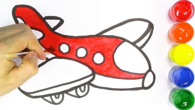 Plane Coloring Page Learn Colors for kids смотреть онлайн