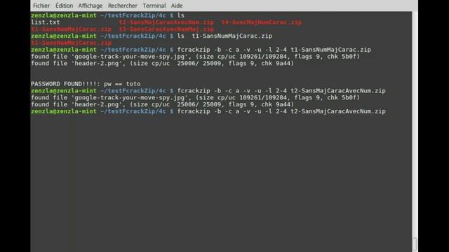 Comment cracker un mot de passe ZIP avec fcrackzip смотреть онлайн