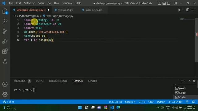 send automatic whatsapp message using python #whatsappstatus #whatsappmessages #python смотреть онлайн