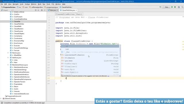 Programar em Java #40 - Classe FileWriter смотреть онлайн
