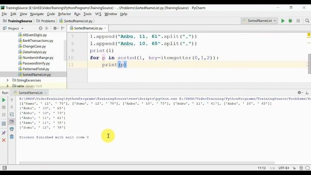 #48. Solution to Sorting list | Python program смотреть онлайн