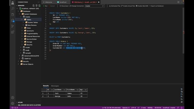 37. Foreign Key Constraint | SQL Server | T-SQL Demo смотреть онлайн