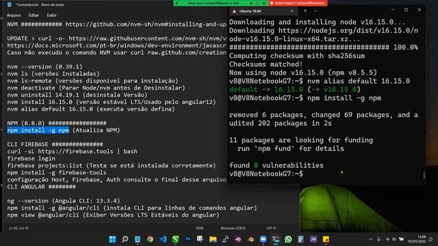 01 - update  wsl ubunto node  npm angular  firebase