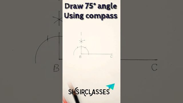 How to draw 75° angle using compass. Construct angle 75°. @SHSIRCLASSES. смотреть онлайн