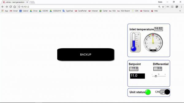 Carel. C.WEB. 05-Show Unit status as OFF/ON (Global List), Backup.