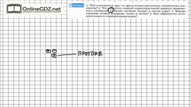 Вопрос №3 § 29. Строение атомов - Физика 8 класс (Перышкин) смотреть онлайн