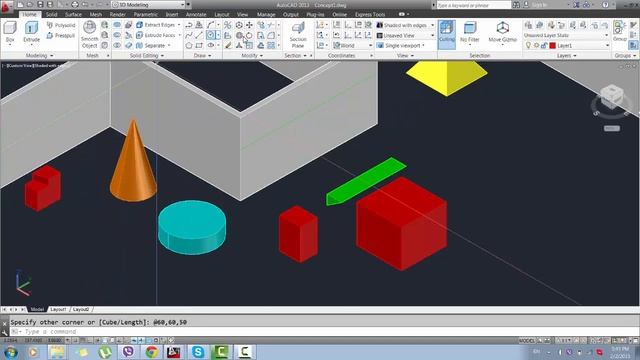 AutoCAD: Διάλεξη 50 Τρισδιάστατη Σχεδίαση 3d σχήματα смотреть онлайн