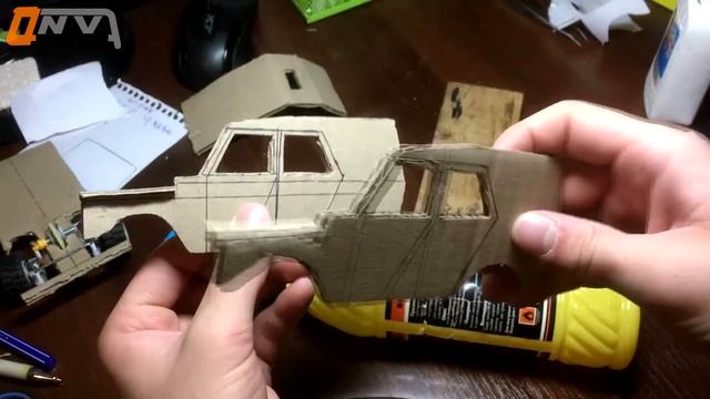 КАК СДЕЛАТЬ МАШИНКУ ИЗ КАРТОНА НА ПУЛЬТЕ УПРАВЛЕНИЯ УАЗ 469