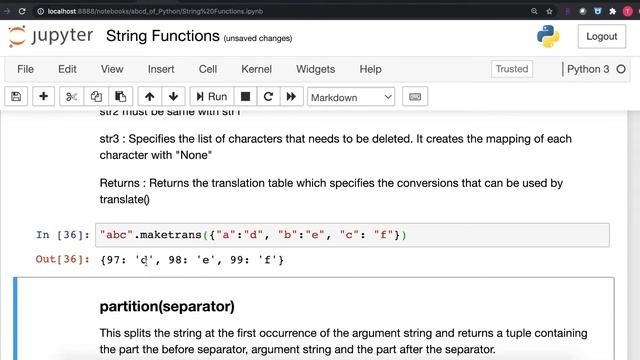 Learn how to use MAKETRANS string function in python 3 [2020] смотреть онлайн