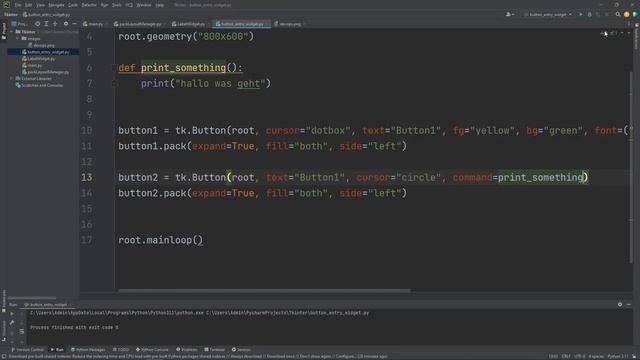 Buttons und Eingabefelder Programmiert und Erklärt | Python GUI's mit Tkinter Programmieren #4 смотреть онлайн
