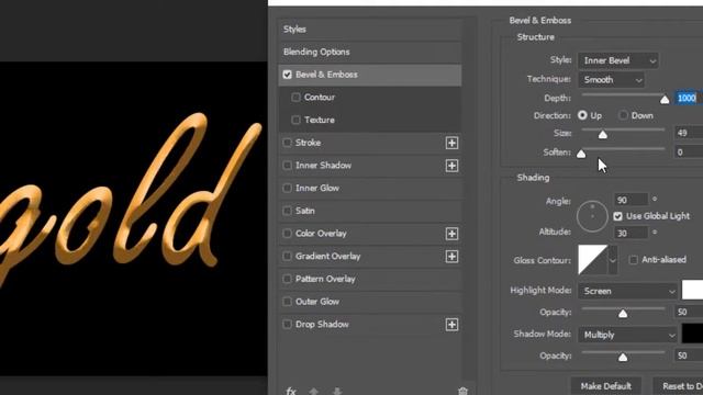 Gold text effect in adobe photoshop tutorial | let's design смотреть онлайн