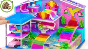 Миниатюрный домик русалки с аквариумом и пейзажным бассейном для домашних животных из картона /199