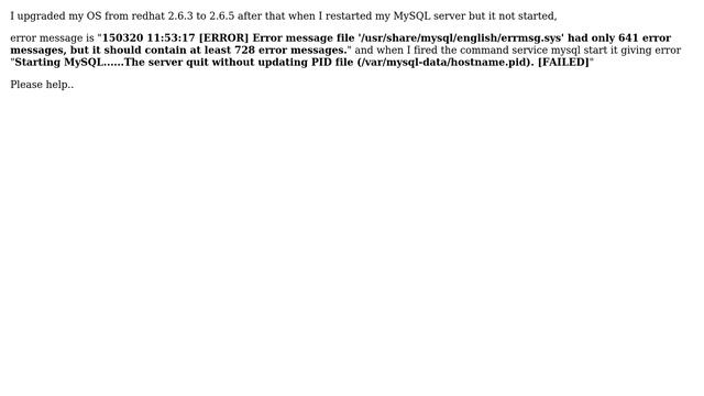 Databases: MySQL does not generating PID file смотреть онлайн