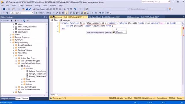 XML Parameters in Transact SQL смотреть онлайн