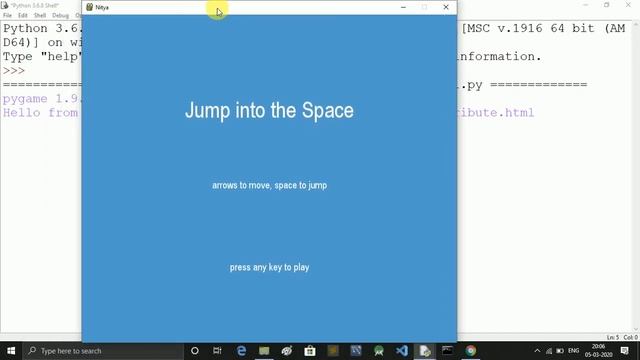 Amazing Jump space Game In Python!!!!! смотреть онлайн