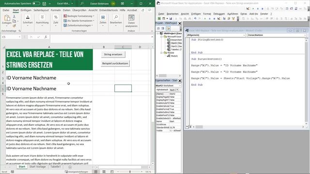 Excel VBA Replace - Teile von Strings ersetzen смотреть онлайн