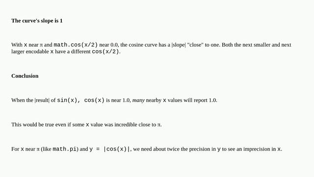Why does math.cos(math.pi/2) not return zero? смотреть онлайн