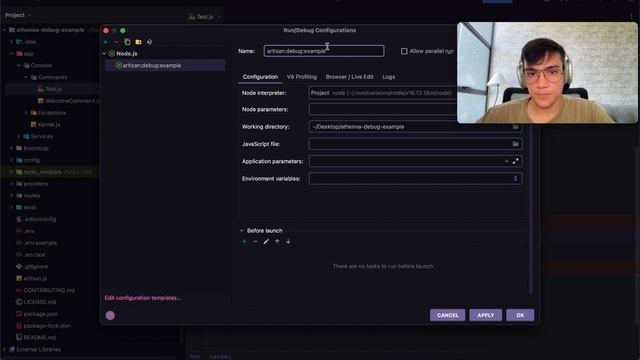 How to debug an Athenna CLI application with IntelliJ or WebStorm смотреть онлайн