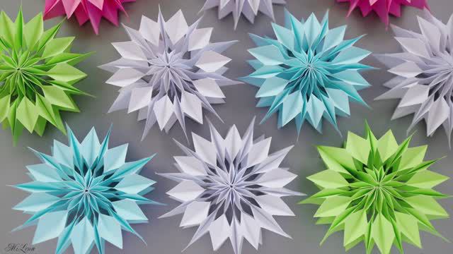 ❄️ СНЕЖИНКА ИЗ БУМАГИ ❄️оригами