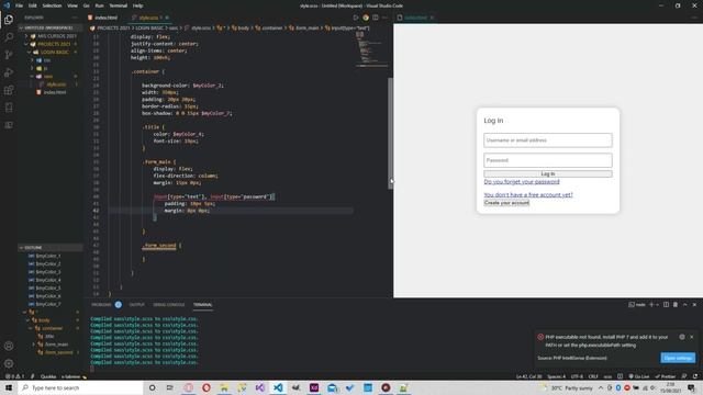 Login básico en HTML y SASS смотреть онлайн