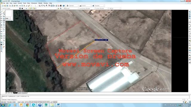Hacer una poligonal usando una foto de google earth en autocad смотреть онлайн