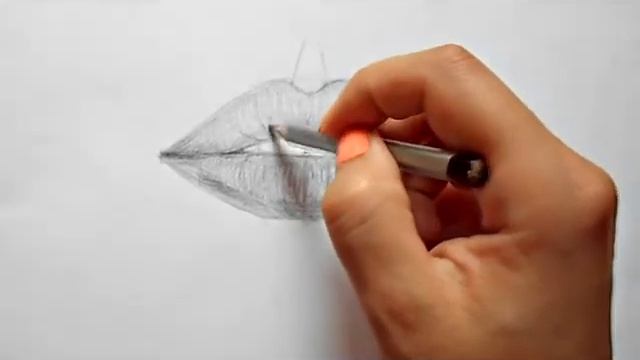 Как нарисовать губы карандашом. Рисуем губы очень просто и легко. смотреть онлайн