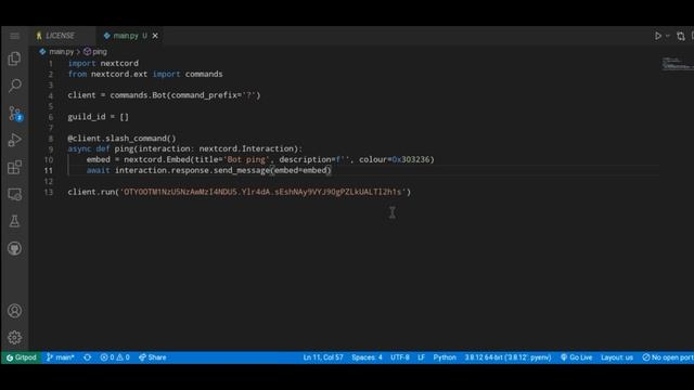 Python: Making a Discord bot (Part 1: Setup) ( Making Slash Ping Commands ) смотреть онлайн