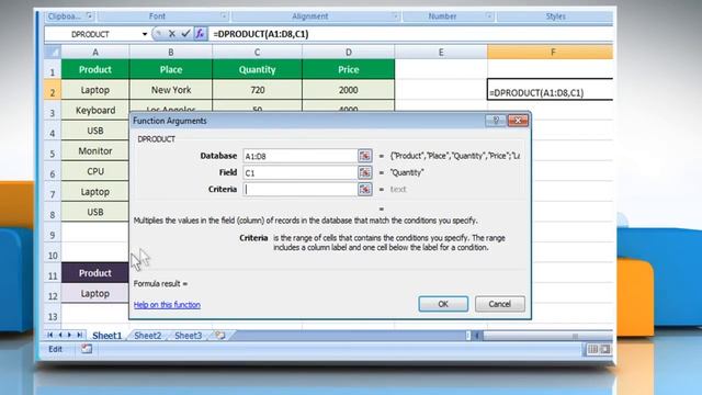 How to use DPRODUCT function in Excel смотреть онлайн