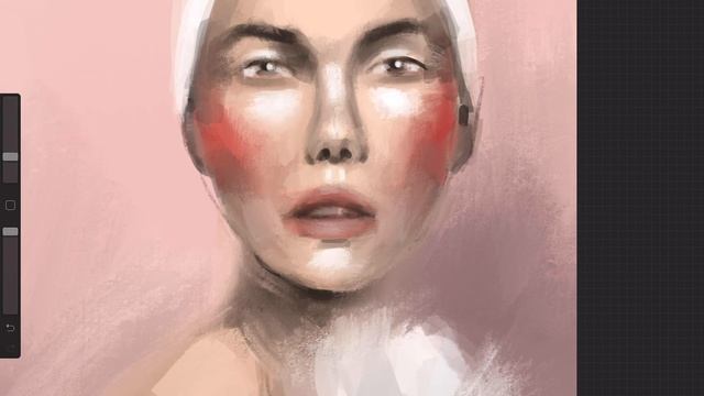 Рисую нежный фэшн портрет по фото референсу на iPad Pro в Procreate, процесс рисования смотреть онлайн