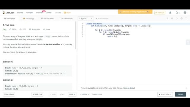 1. Two Sum смотреть онлайн