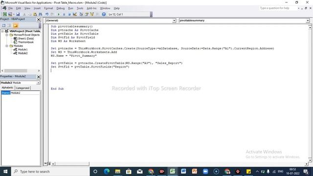 How to create Pivot Table using VBA | Excel VBA Macro to Create a PivotTable ||Hindi|| смотреть онлайн